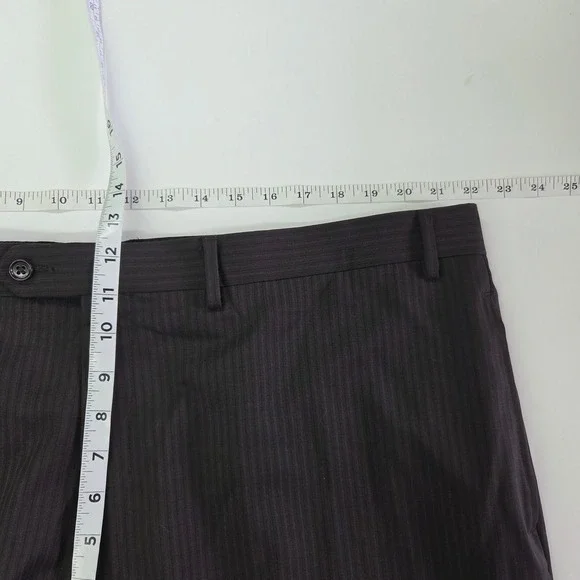 Calvin Klein Suit Men 50R Dark Brown Pinstripe Wool 2 Button Professional Formal